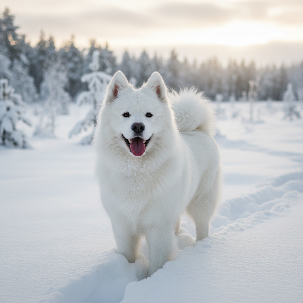 Samoyed in Snow